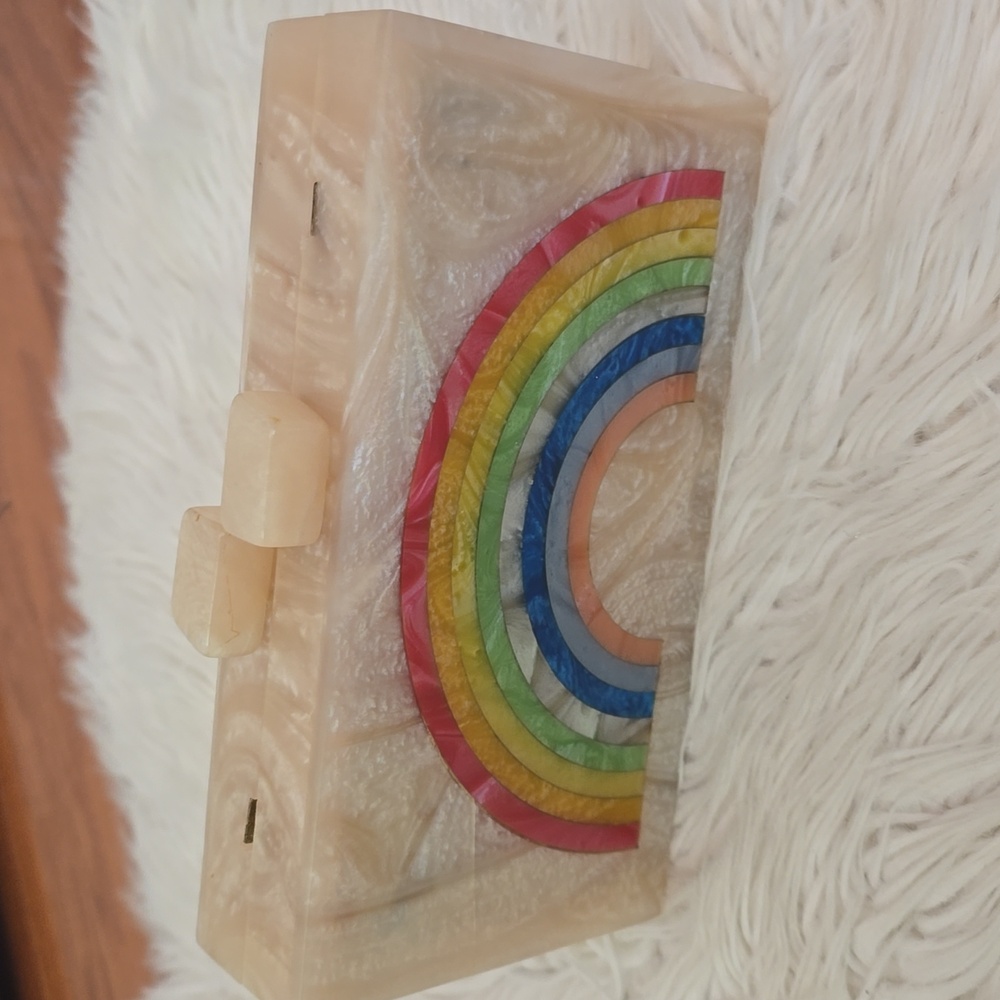 Lulus Acrylic Rainbow Clutch Crossbody - Picture 2 of 5